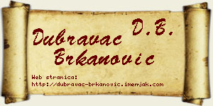 Dubravac Brkanović vizit kartica